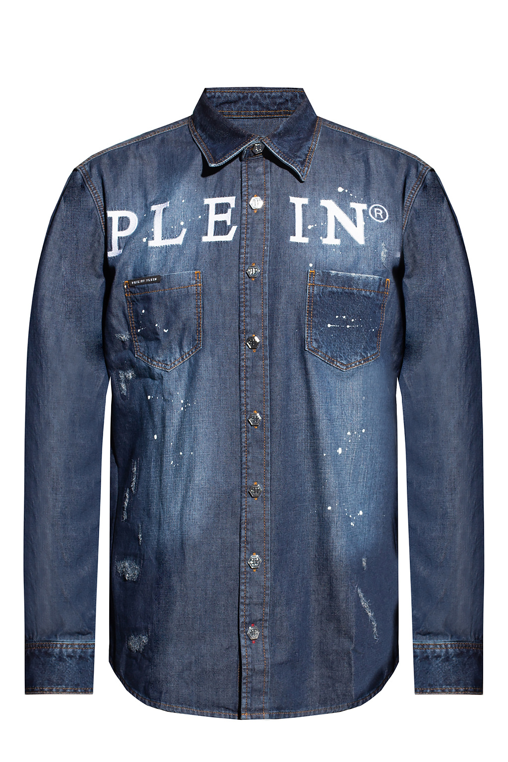 Philipp Plein Denim shirt with logo | Men's Clothing | Vitkac